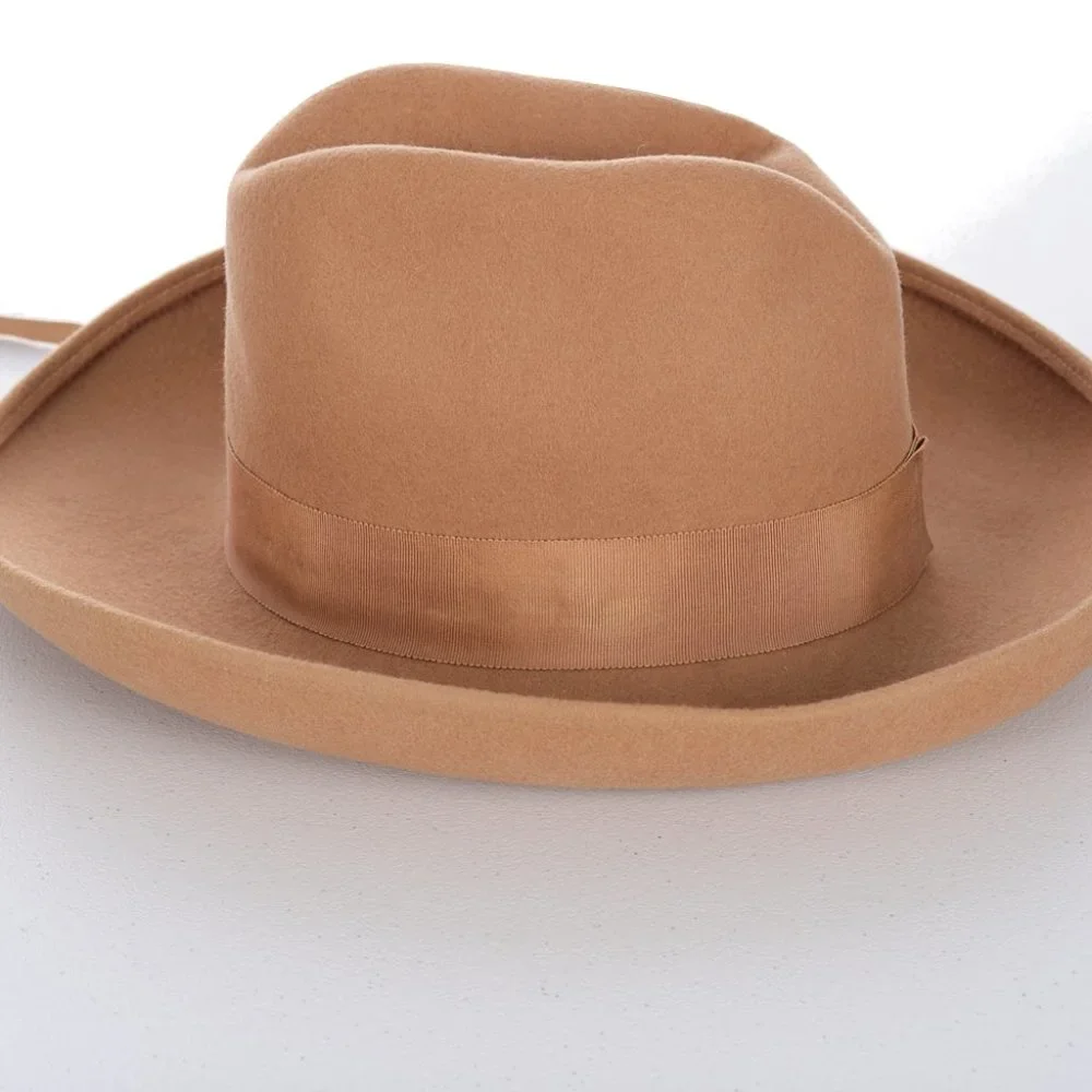Vintage Michelle Camel Tan 100% Wool Made in USA Hat